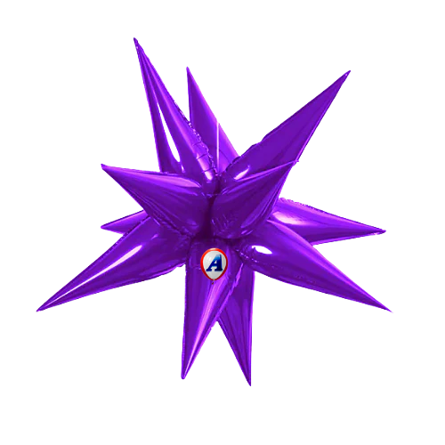 27.5" AAB Standard Purple Starburst Foil Airfill Balloon | 1 Count