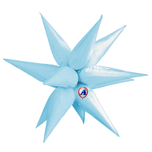 27.5" AAB Standard Light Blue Starburst Foil Airfill Balloon | 1 Count
