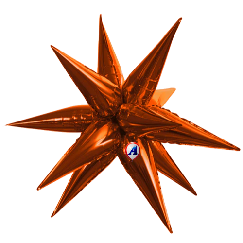 27.5" AAB Standard Orange Starburst Foil Airfill Balloon | 1 Count