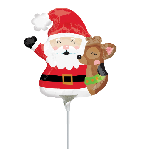 14" Anagram Santa And Reindeer Christmas Foil Airfill Balloon (P23) | Buy % Or More Save 20%