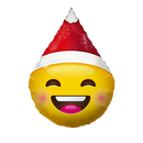 Globo de aluminio de 18" con carita sonriente con sombrero navideño | Compre 5 o más y ahorre un 20 %