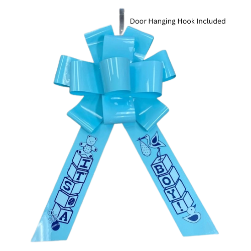 24" Printed Gender Reveal-Baby Shower Door Bow