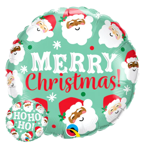 18" Ho Ho Ho Christmas Santas Foil Balloon (P23)