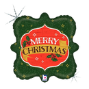 Globo de lámina holográfica (WSL) Vintage Merry Christmas de 18" | Liquidación - Hasta agotar existencias
