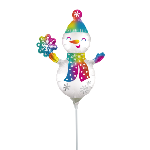 14" Anagram Satin Snowman Foil Airfill Balloon (P23) | Buy 5 Or More Save 20%