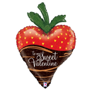 Miniglobo de relleno con aire de aluminio Sweet Valentine Strawberry de 14" (P16) | Compre 5 o más y ahorre un 20 %