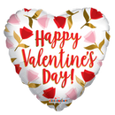 9" | 18" Happy Valentine's Day Roses Heart Foil Balloon | Buy 5 Or More Save 20%