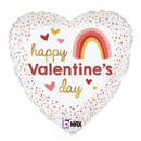 18" Boho Rainbow Valentine Heart Foil Balloon (P4) | Buy 5 Or More Save 20%
