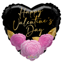 18" Roses and Script Letters Heart Foil Balloon (P4) | Buy 5 Or More Save 20%
