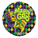 Globo de aluminio con forma de máscara Mardi Gras de 18" (P21) | Compre 5 o más y ahorre un 20 %