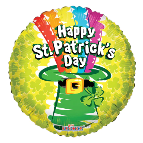 18" St. Patrick's Day Rainbow Non Foil Balloon (P26) | Buy 5 Or More Save 20%