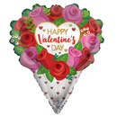 18" Happy Valentine's Roses Bouquet Foil Balloon (WSL)