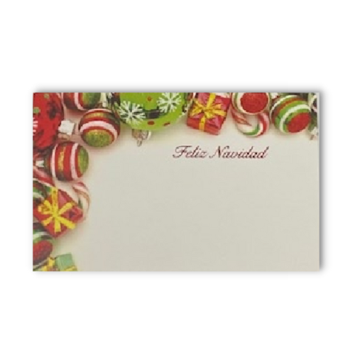 Feliz Navidad Ornaments Enclosure Cards | 50 Count