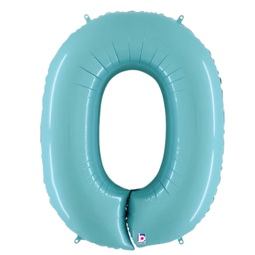 34" Pastel Blue Foil Number Balloons - Megaloons | Numbers 0-9