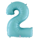 34" Pastel Blue Foil Number Balloons - Megaloons | Numbers 0-9