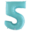 34" Pastel Blue Foil Number Balloons - Megaloons | Numbers 0-9