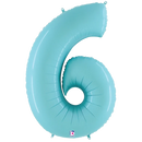 34" Pastel Blue Foil Number Balloons - Megaloons | Numbers 0-9