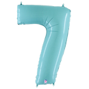34" Pastel Blue Foil Number Balloons - Megaloons | Numbers 0-9
