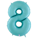 34" Pastel Blue Foil Number Balloons - Megaloons | Numbers 0-9