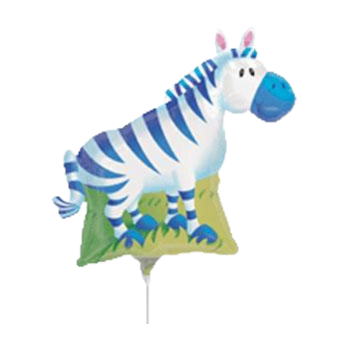 14" Jungle Party Zebra Airfill Foil Balloon | Buy 5 Or More Save 20%