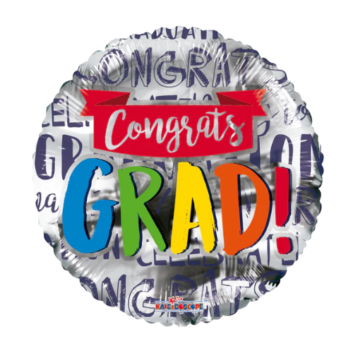 9" Congrats Grad! Airfill Foil Balloon (P30) | Buy 5 Or More Save 20%