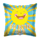 9" Feel Better Happy Sun Airfill Foil Balloon | Buy 5 Or More Save 20%