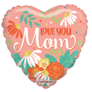 18" Love You Mom Non Foil Heart Balloon (P8) | Buy 5 Or More Save 20%