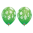 11" Christmas Ornaments & Dots Latex Balloons | 50 ct.