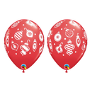 11" Christmas Ornaments & Dots Latex Balloons | 50 ct.