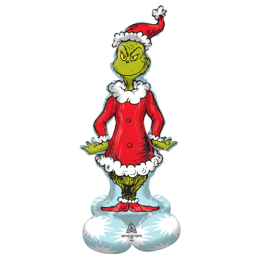 59" Anagram Grinch Airloonz Foil Balloon | Stands 5 Feet Tall- No Helium Required!