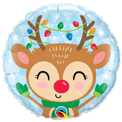 18" Reindeer & Colored Lights Foil Balloon (P23)