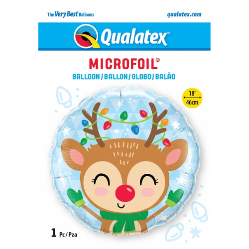 18" Reindeer & Colored Lights Foil Balloon (P23)