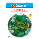 18" Christmas Greens & Berries- Merry Christmas Foil Balloon (P22) | Buy 5 Or More Save 20%