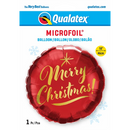 Globo de aluminio rojo con texto dorado Feliz Navidad de 18" (P23) | Compra 5 o más y ahorra un 20 %