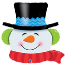36" Smilin' Snowman Winter Foil Balloon (WSL) | Clearance - Final Sale!