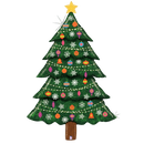 Globo de lámina de árbol de Navidad con brillo de entrega especial de 63" (P25) | ¡Mide más de 5 pies de alto!