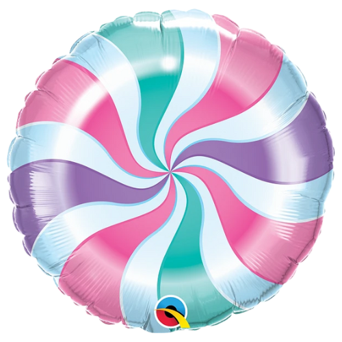 Candy Swirl Peppermint Foil Balloon (P22) | Buy 5 Or More Save 20%