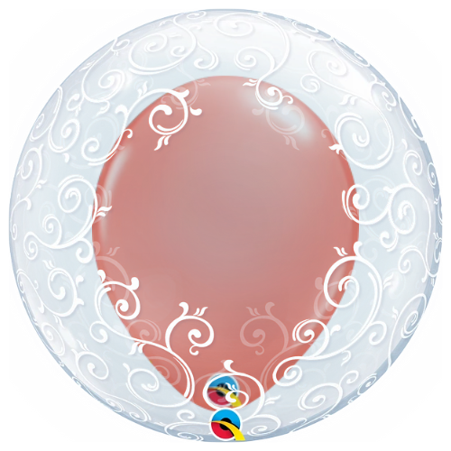 Globo de burbujas decorativo con filigrana elegante de 24"