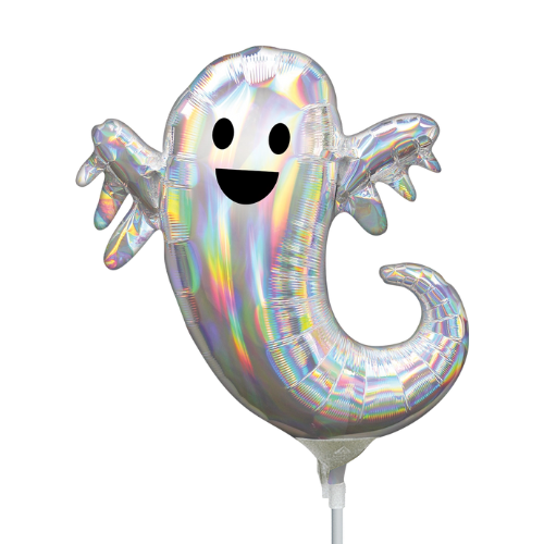 14" Anagram Iridescent Ghost Airfill Foil Balloon (P13) | Buy 5 Or More Save 20%