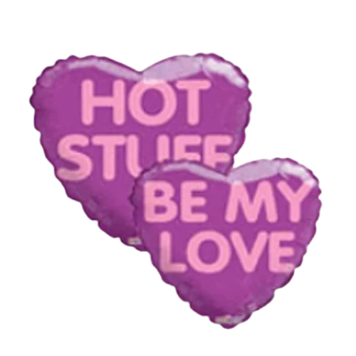 9" Conver Candy Hearts Messages Airfill Foil Balloon - 2 Sided Print (WSL) | While Supplies Last