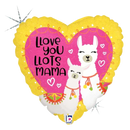 18" Llove You Mama Foil Holographic Heart Balloon (WSL) | Clearance - While Supplies Last