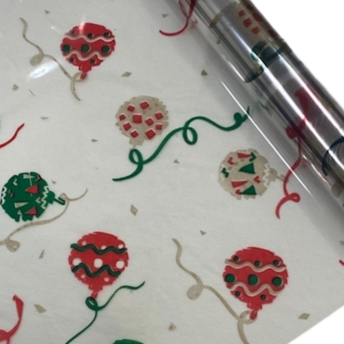 Printed Designer Clear Cellophane Rolls - 40" wide x 100 Feet Long | 1 Roll