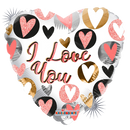18" Love You Glitter Heart Foil Balloon (P5) | Buy 5 Or More Save 20%