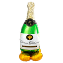 60" Bubbly Wine Bottle Airloonz Foil Balloon (P31) | Stands 5 Feet Tall - No Helium Required!