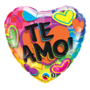 18" Te Amo! Fun Hearts Foil Balloon | Buy 5 Or More Save 20%