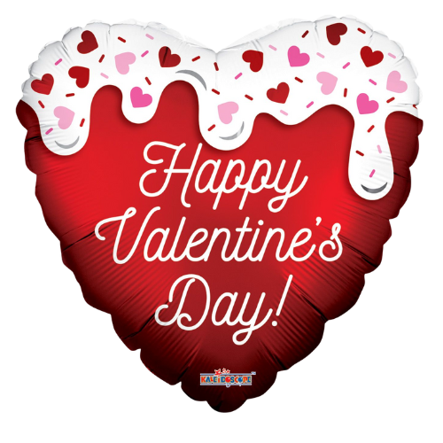 36" Conver Happy Valentine Day Melted Heart Foil Balloon (S3R2)