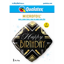 Globo de aluminio Art Deco de cumpleaños de 18" | Compre 5 o más y ahorre un 20 %