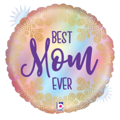 18" Opal Best Mom Foil Balloon (P10) | Buy 5 Or More Save 20%