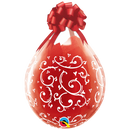 18" Filigree & Hearts Stuffing Qualatex Latex Balloons | 25 Count