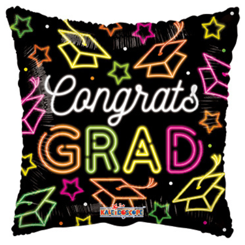 18" Congrats Grad Neon Non Foil Balloon (P29) | Buy 5 Or More Save 20%